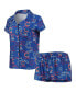 Women's Royal Chicago Cubs Flagship Allover Print Top and Shorts Sleep Set