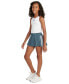 ფოტო #4 პროდუქტის Big Girls Detached Waistband 3-Stripes Pleated Stretch Woven Skort