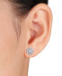 ფოტო #2 პროდუქტის Lab-Created Moissanite Snowflake Cluster Stud Earrings (1-1/3 ct. t.w.) in 10k White Gold
