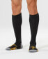 2XU 301129 Women's Flight Compression Socks, Black/Yellow, Medium 2 pack