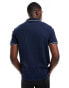 ASOS DESIGN rib polo in navy with white tipping