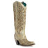 Фото #4 товара Corral Boots Distressed Glitter TooledInlay Snip Toe Cowboy Womens Beige Casual