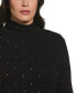 Фото #3 товара Plus Size Rhinestone Turtleneck Long Sleeve Top