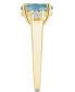 Фото #4 товара Кольцо Macy's Aquamarine and Diamond 14K Yellow Gold