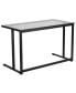 Фото #4 товара Glass Top Desk With Pedestal Metal Frame - Home Office Furniture