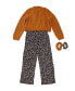ფოტო #2 პროდუქტის Big Girls Sherpa Jacket, Jumpsuit and Scrunchies Set