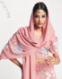 Maya floral embellished lehenga scarf in blush