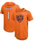 Фото #1 товара Men's Justin Fields Orange Chicago Bears Player Name Number Tri-Blend Short Sleeve Hoodie T-shirt