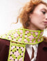 Фото #3 товара Topshop crochet skinny scarf in pink and lime