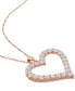Фото #4 товара Macy's lab-Created Moissanite Heart 18" Pendant Necklace (2-2/5 ct. t.w.) in 18k Rose Gold-Plated Sterling Silver