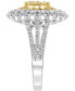 ფოტო #4 პროდუქტის EFFY® Yellow & White Diamond Flower Ring (1-3/4 ct. t.w.) in 14k White & Yellow Gold