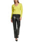 ფოტო #4 პროდუქტის Women's Cable-Knit Cropped V-Neck Sweater