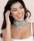 ფოტო #4 პროდუქტის Triple Strand Turquoise Statement Necklace with Cultivated Pearl Dangle