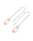 Classy Sterling Silver Oval Rose Gold Plated Metals Dangling Earrings