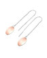 ფოტო #2 პროდუქტის Classy Sterling Silver Oval Rose Gold Plated Metals Dangling Earrings