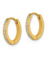 Stainless Steel Yellow plated Crystal Hinged Hoop Earrings