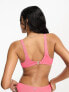 Фото #3 товара We Are We Wear Fullerbust rib stacey underwire bikini top in cerise pink