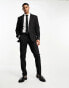 ASOS DESIGN slim suit trousers in crosshatch in black