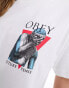 Obey unisex future tense graphic short sleeve t-shirt in white