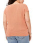 Фото #2 товара Plus Size Metallic V-Neck Short-Sleeve Sweater