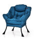 Фото #1 товара Modern Polyester Fabric Lazy Chair Single Sofa Chair w/Side Pocket