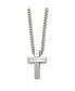 Chisel brushed and Polished Cross Pendant on a Curb Chain Necklace