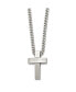 Chisel brushed and Polished Cross Pendant on a Curb Chain Necklace Серебристый, 20 - фото #3