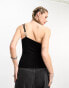 Weekday Ring asymmetric cami vest with ring detail in black M - фото #4