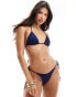 South Beach glitter tie side bikini bottom in dark blue Синий, 34 - фото #1