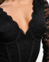 Фото #6 товара Jaded Rose lace corset bodysuit in black