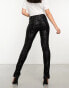 4th & Reckless sequin split hem leggings in black