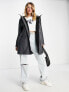 Vero Moda rain mac with teddy lining in charcoal