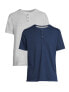 Фото #1 товара George T-Shirt Men's Small Gray Blue Polyester Henley Neck Short Sleeve 2-Pack