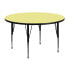 Фото #1 товара 48'' Round Yellow Thermal Laminate Activity Table - Height Adjustable Short Legs