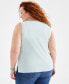 ფოტო #2 პროდუქტის Plus Size Boat-Neck Knit Tank Top, Created for Macy's