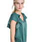 ფოტო #4 პროდუქტის Women's Ruffle-Trim Split-Neck Top