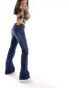 Фото #1 товара Weekday Nova low waist slim bootcut jeans with gathered leg in azur blue