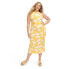 Фото #1 товара Women's Halter Tie Neck Ginkgo Yellow Sweaterknit Midi Dress - DVF