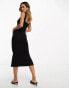 Фото #2 товара ASOS DESIGN square neck softline midi dress in black