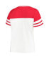 Women's White, Red Georgia Bulldogs Plus Size Field Game V-Neck T-shirt