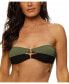 Фото #1 товара Women's Color Block Padded Bandeau Bikini Top