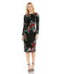 Фото #1 товара Women's Embellished High Neck Cascading Floral Dress