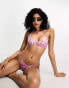 Фото #4 товара Weekday Jet halter bikini top in pink ripple print exclusive to ASOS