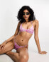 Weekday Jet halter bikini top in pink ripple print exclusive to ASOS Розовый, L - EU 44-46 - фото #2