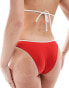 Фото #3 товара Free Society contrast high leg bikini bottom in red and white