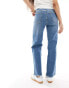 Фото #5 товара Dr Denim Petite Moxy straight leg jeans in cape sky worn hem wash