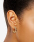 ფოტო #2 პროდუქტის Garnet Crisscross Popcorn C Hoop Earrings (3/8 ct. t.w.) in 14k Gold-Plated Sterling Silver
