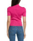 Oscar De La Renta Mock Neck Ribbed Silk-Blend Pullover Women's Pink S