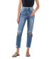 ფოტო #1 პროდუქტის Women's Super High Rise Distressed Mom Jeans