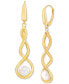 ფოტო #1 პროდუქტის Cultured Freshwater Pearl (7-8mm) Twist Drop Leverback Earrings in 14k Gold